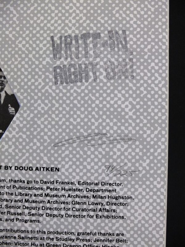 Doug Aitken, Write-In Jerry Brown President
