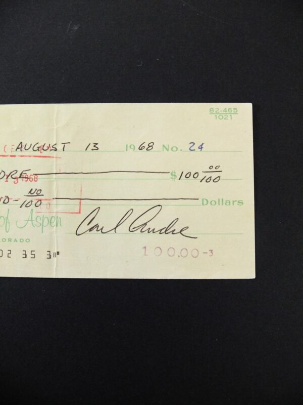 Carl Andre, Untitled (Signed Cheque)