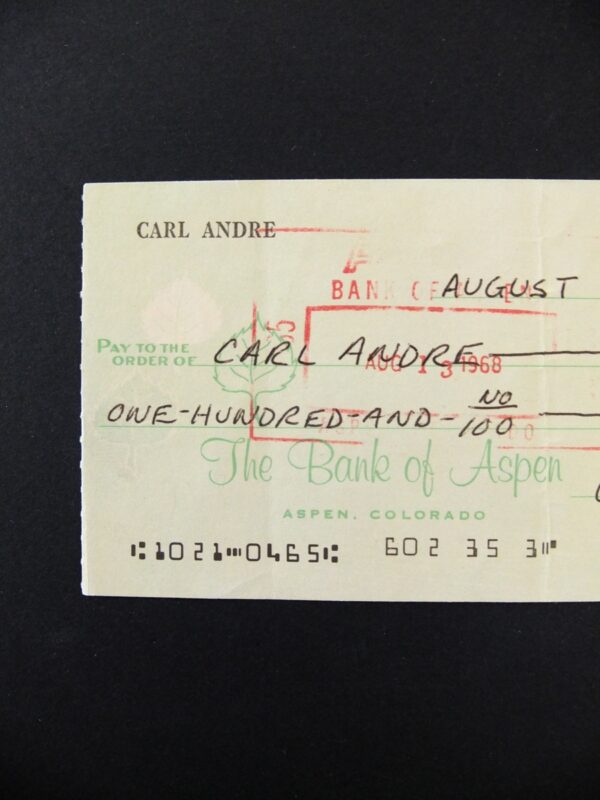 Carl Andre, Untitled (Signed Cheque)