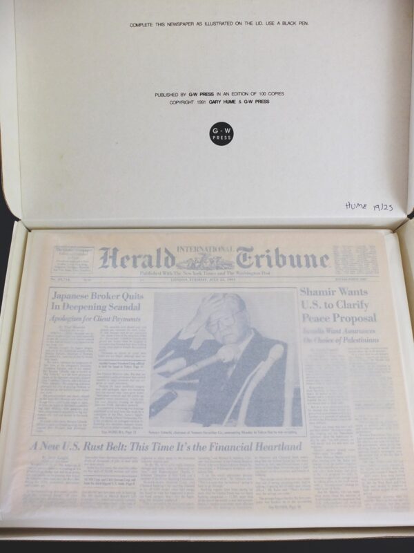 Hume-2 Gary Hume, International Herald Tribune (Signed & Numbered)